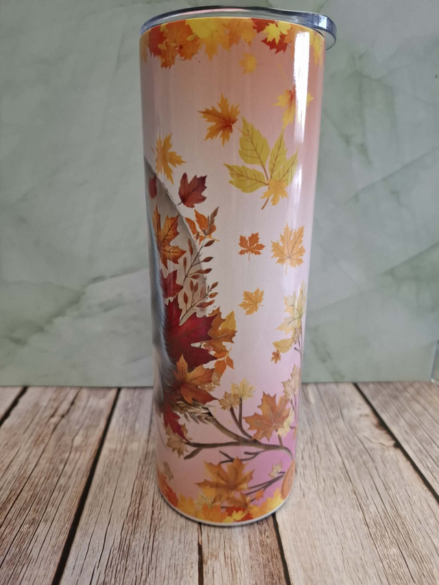 Gourde Canette Samoyède fond d' automne