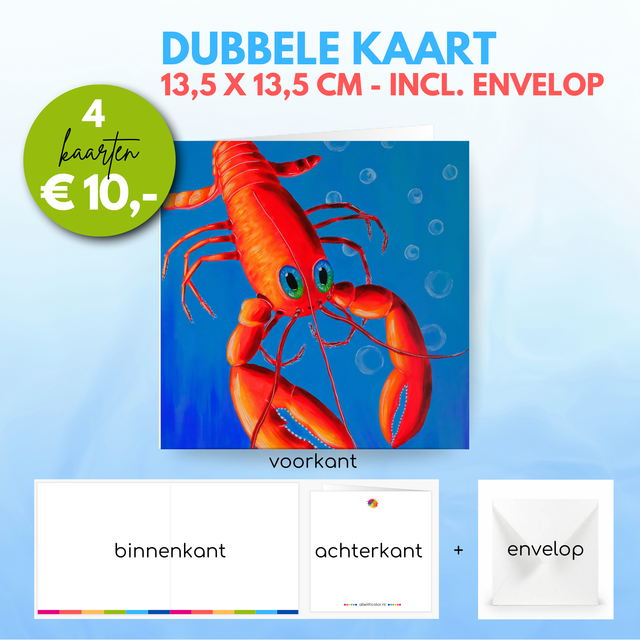 Kreeft | Dubbele kaart incl. envelop
