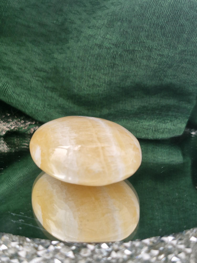 Orange calcite palmstone 