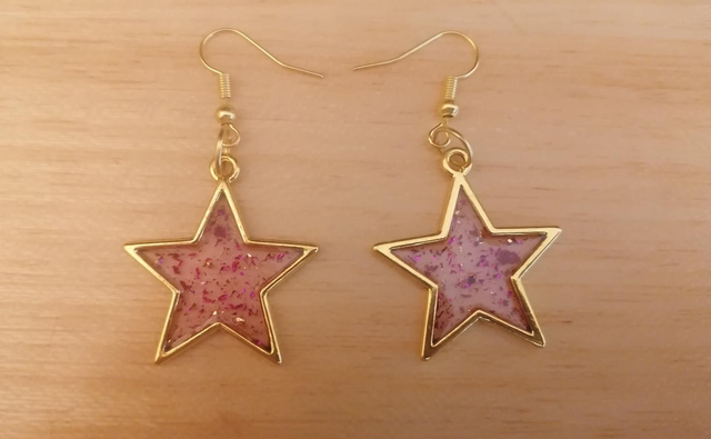 Boucles d'oreilles en résine uv acier inoxydable 