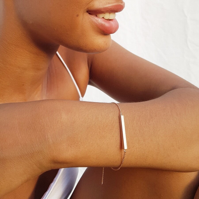 Lisa Angel Horizontal bar bracelet silver