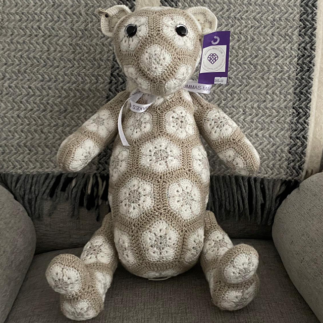 Beige African flower teddy CUSTOM ORDER  