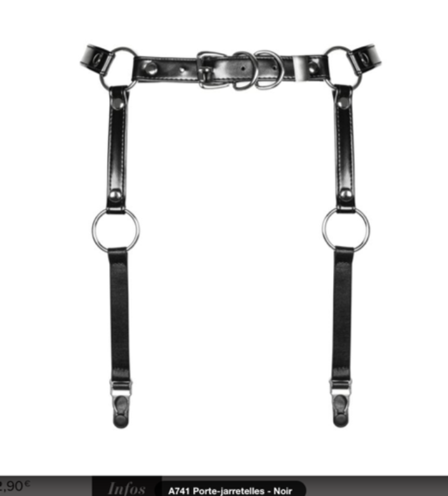 A741 Harnais Porte-jarretelles - Noir TU