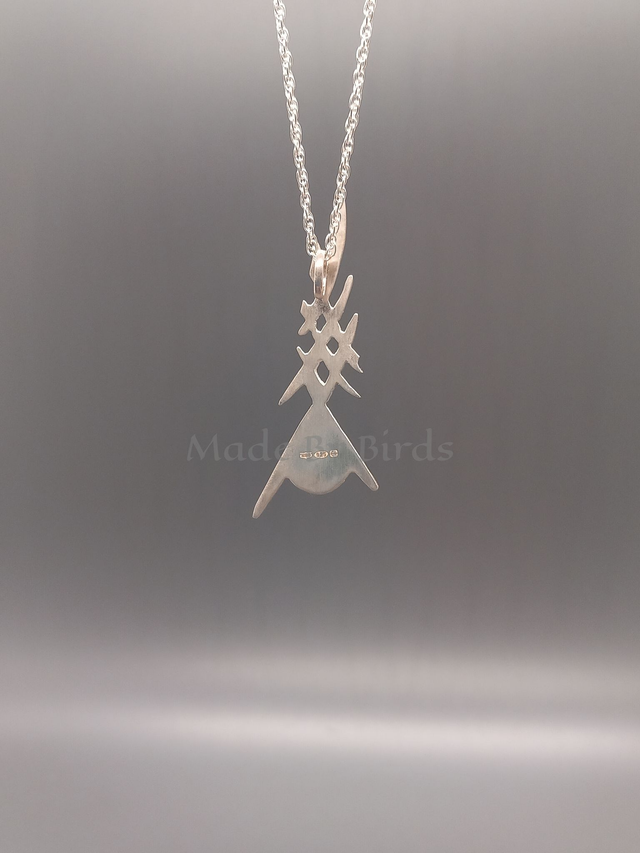 Moss Agate Water Drop Sterling Silver Pendant Necklace