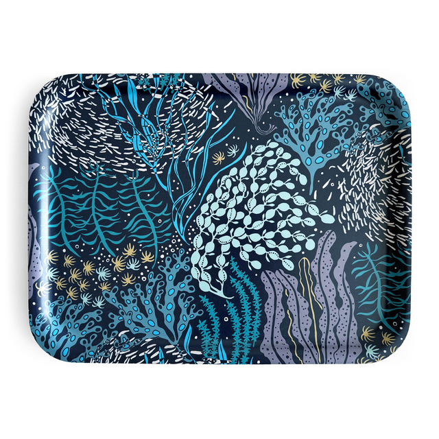 Suuri tarjotin Vedenalainen puutarha 42 x 32 cm