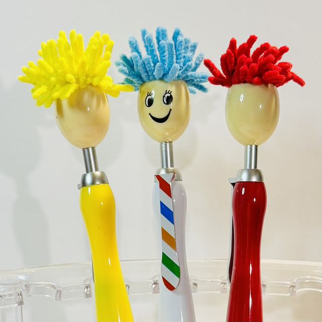 Adorable Crazy Hair character pen 3 colours