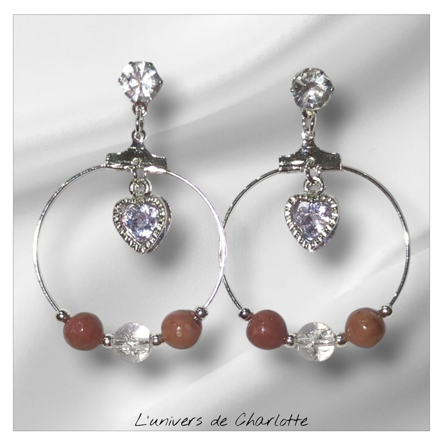 Boucles d'oreilles "Rhodonite" BO-165