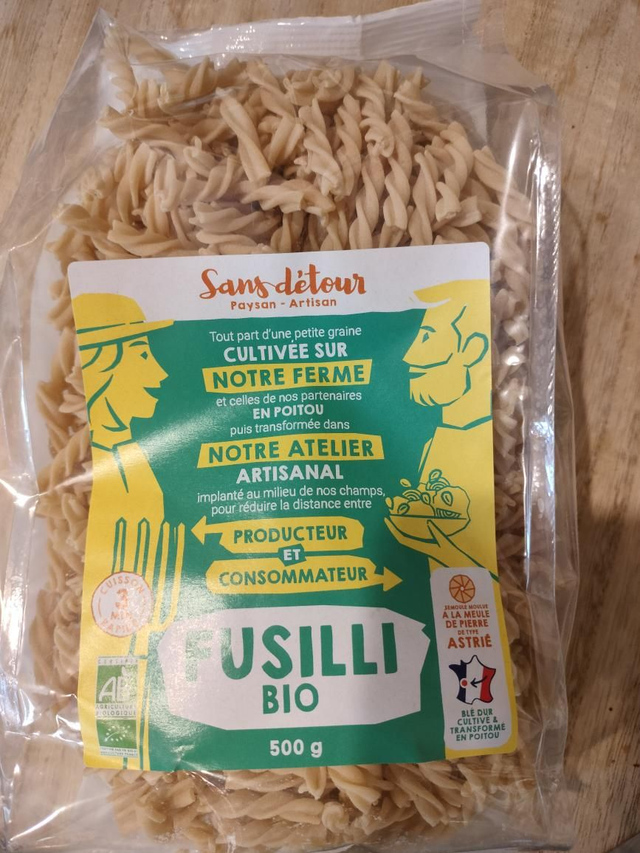 Fusilli Bio 500gr /Sans-detour (pâte)