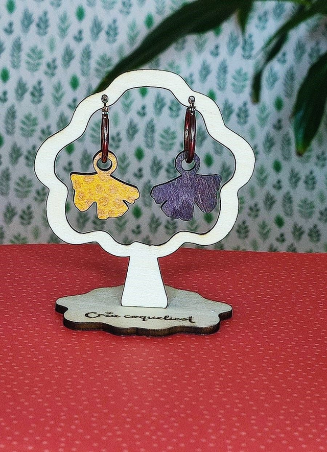 Boucles d' oreilles Gingko double-face interchangeables