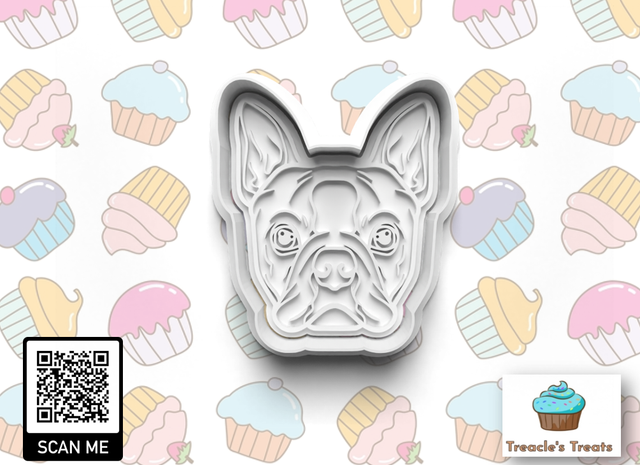 Boston Terrier Head Fondant/cookie stamp with cutter