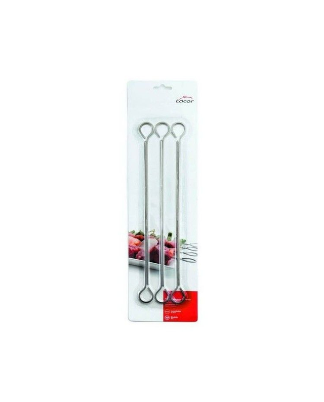 Set 6 pinchos barbacoa cuadrados Inox 305 mm  LACOR    ref. 62435