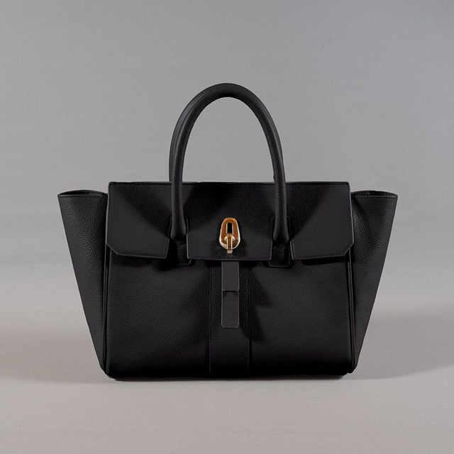 Shopping Bag | Black Leather - Mr. Trevis