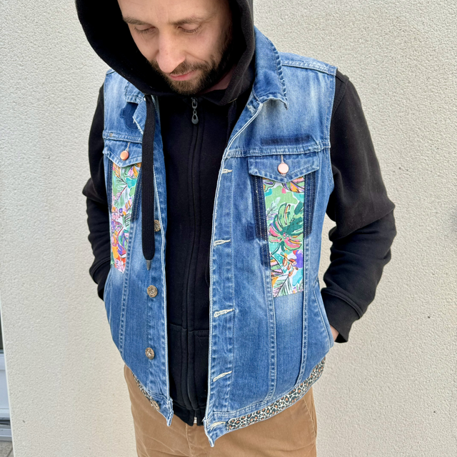 #14 Veste Jean Sans Manche   Taille L