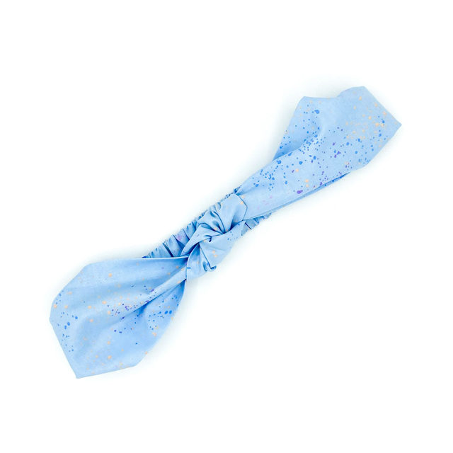 Knotted Elasticated Headband - Powder Blue Speckle
