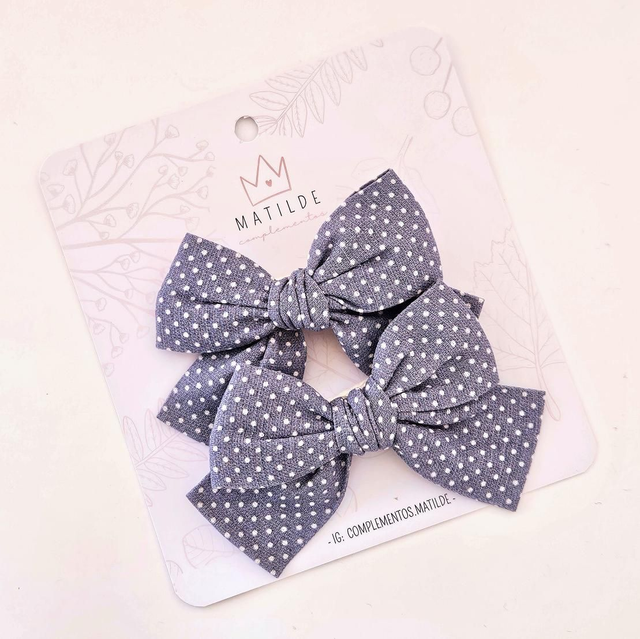 Pinza Lazo Par Azul Puntos