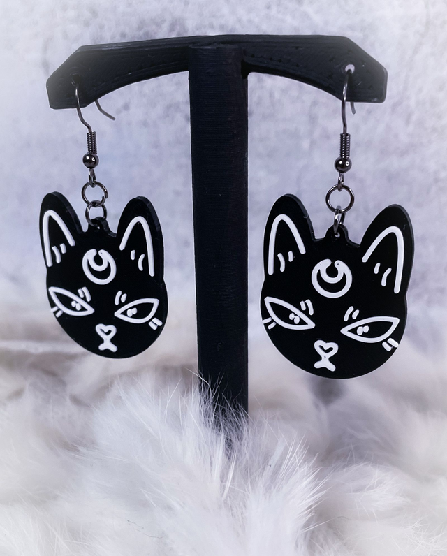 Náušnice Měsíční kočka