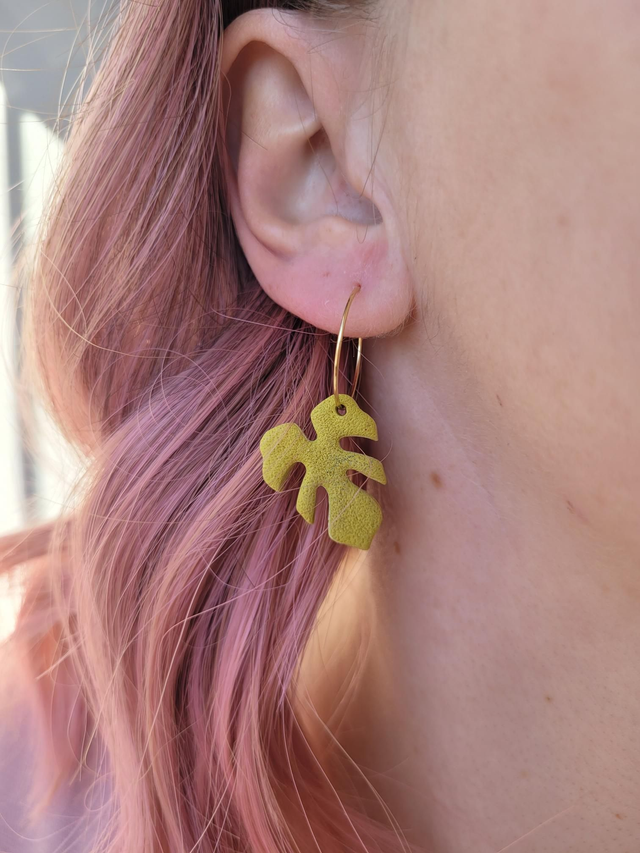 Fimo Ohrring Monstera