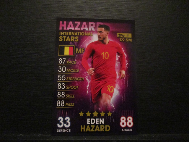 Eden Hazard - International Stars Match Attax 101 Original Trading Card
