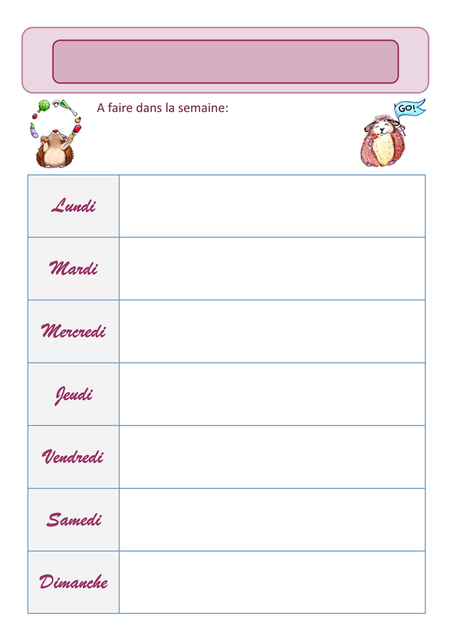 PDF semainier des choupissons, lot de pdf