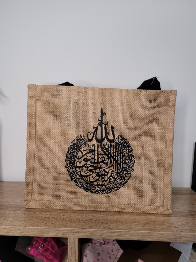 Petit sac en jute anse noir