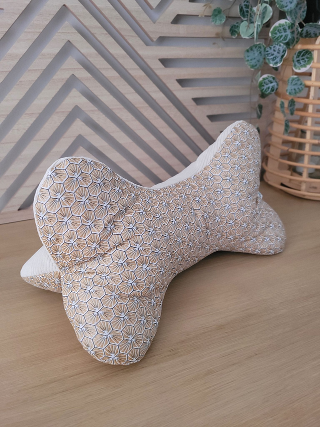 Coussin de lecture velours écru