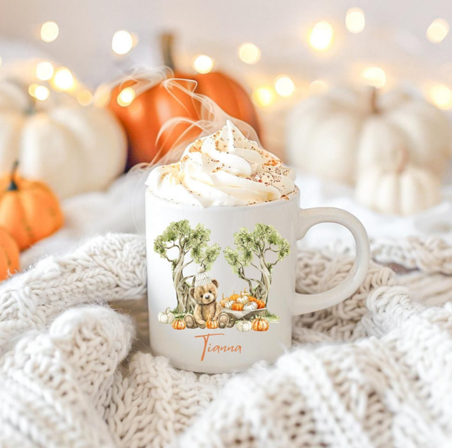 Personalised cute teddy halloween mug