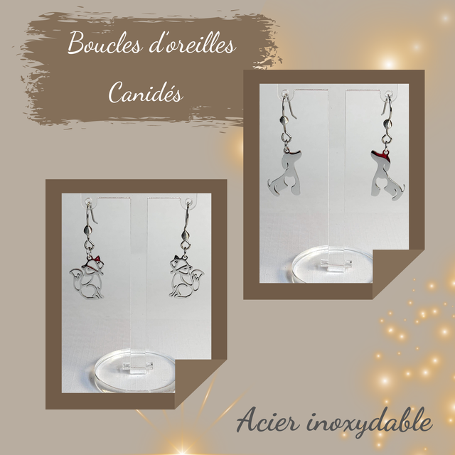 Boucles d&#039;oreilles Acier inoxydable - Canidés