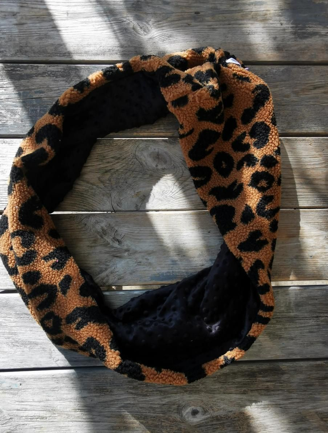 Double snood léopard marron