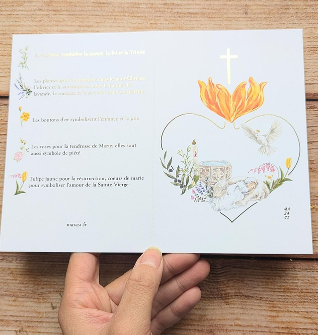 Carte double baptême bébé et agneau