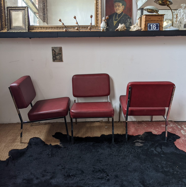 Chauffeuse en Skaï bordeaux