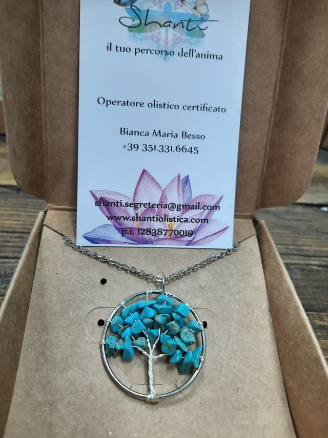 Amuleto donna serie "Albero della vita" turchese