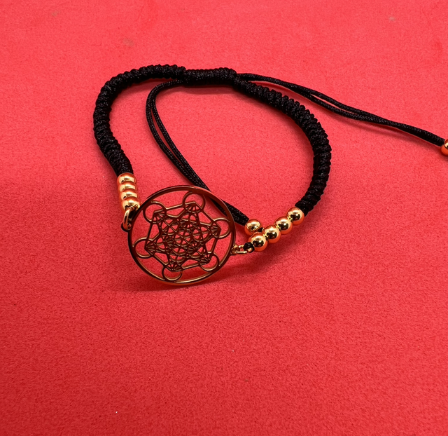 Bracelet Noir &amp; Cube de Métatron – Protection et Énergie Sacrée