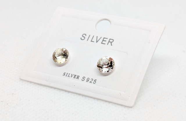 Clear Serenity Crystal 925 Sterling Silver Stud Earrings 