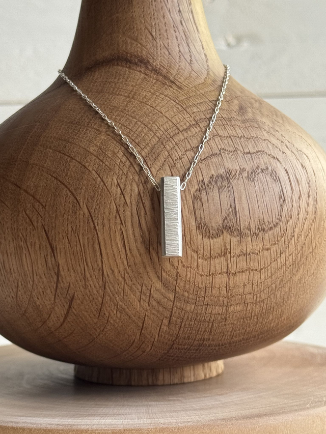 Handforged ingot &#039;bark&#039; necklace