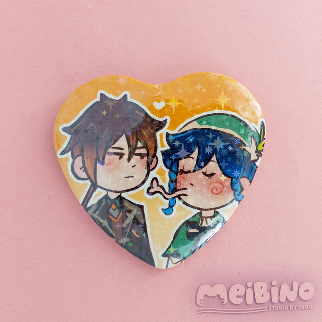 zhongli x venti - pin serduszko 