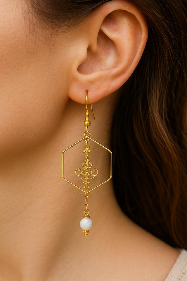 Boucles d'oreilles Howlite ~Calme & Sérénité