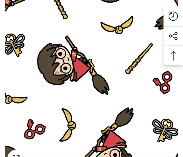 Harry Potter - Kawaii Broomstick 100% Cotton Fabric 