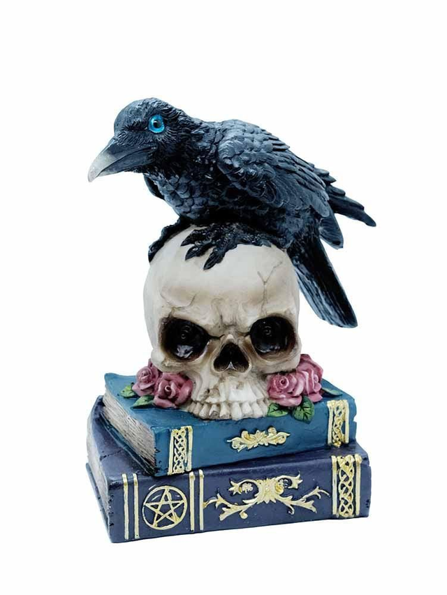 Raven On Skull And Books LED