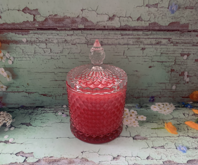 Glass Candle - Rhubarb &amp; Rose