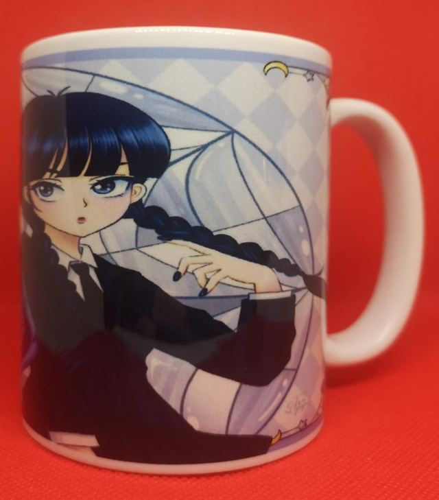 Custom Unofficial Printed Wednesday &amp;  Enid Full Print 11oz Boxed Mug. 