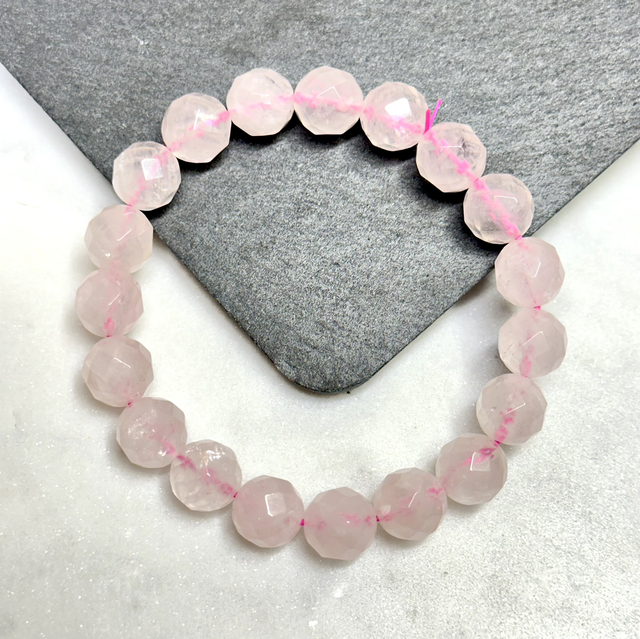Faceted Rose Quartz Bracelet 