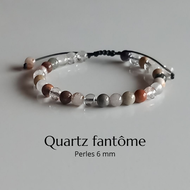 Bracelet ajustable en Quartz fantôme