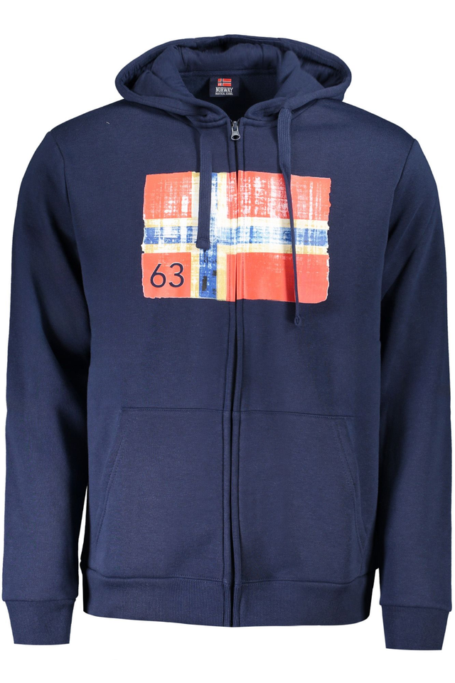 NORWAY 1963 FELPA CON ZIP UOMO BLU