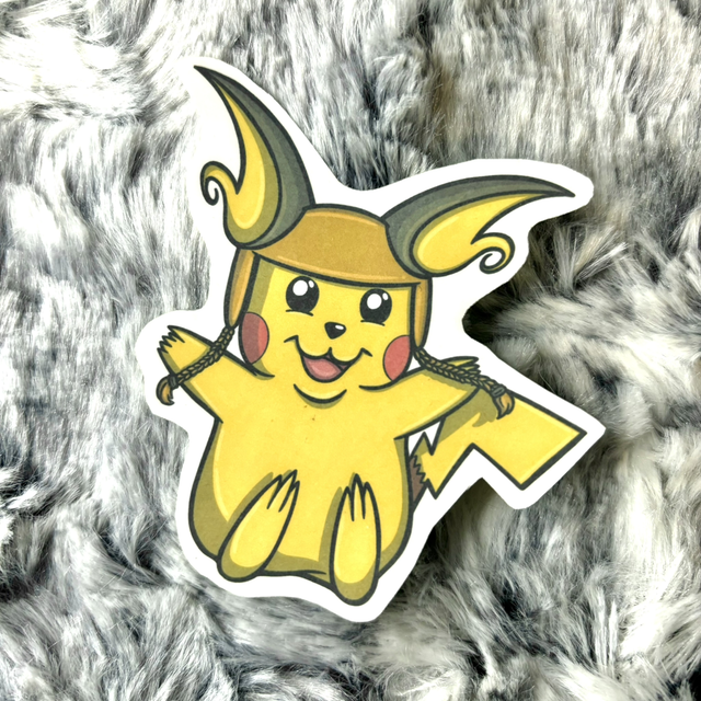 Pikachu Evolving Hat Sticker