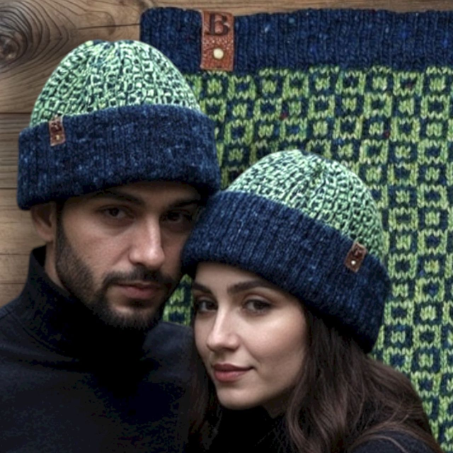 Soft Merino Wool Handmade Unisex Hat and Snood 2 Piece Set (Colour: Jolly Rancher)