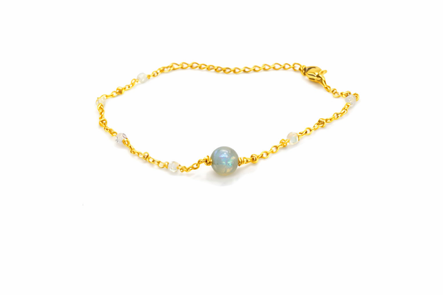 Bracelet « Gris étoilé » Labradorite 