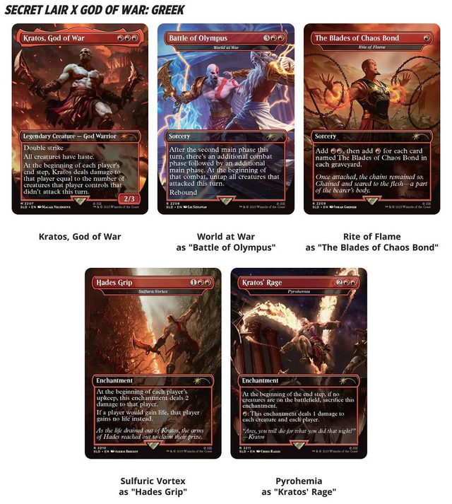 Magic the Gathering Secret Lair X God Of War: Greek