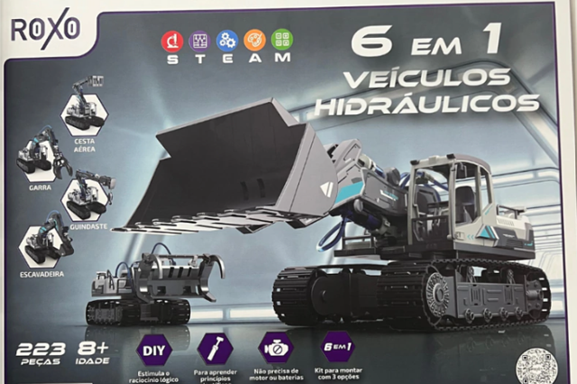 Veículos Hidráulicos 6 Em 1 Kit Com 223 Peças - ROXO Steam