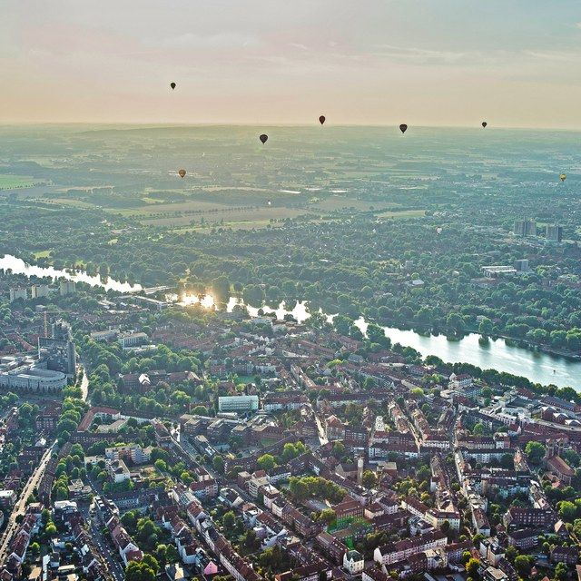 Münster von oben mit Aasee
