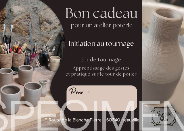 BON CADEAU : Atelier de tournage - Formule "Découverte"